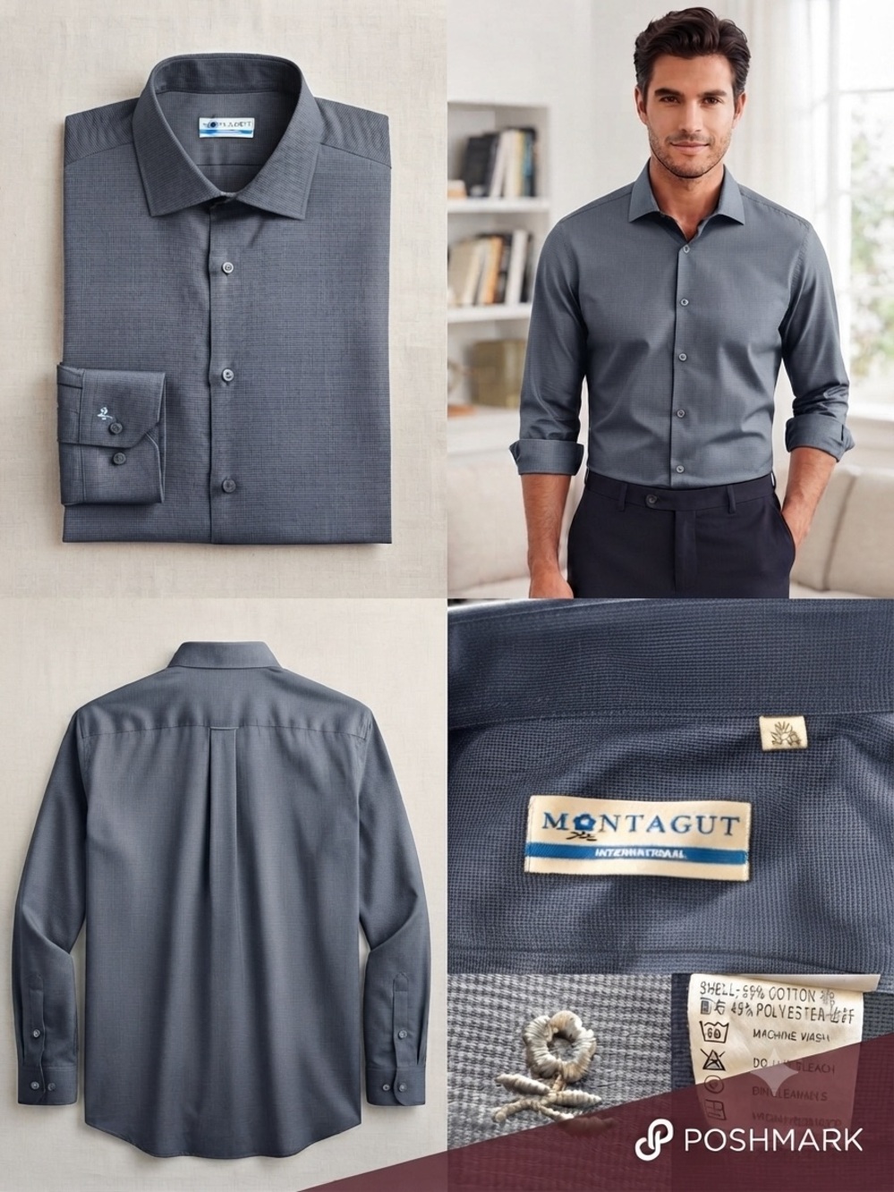 Montagut International “Vintage” Slate Blue dress shirt